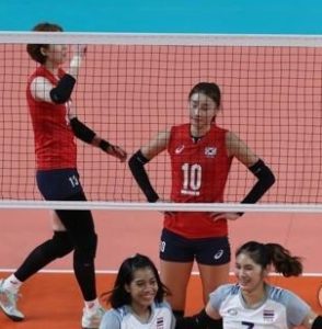 아시안 게임 여자 배구 - 태국, 한국을 패배 시킴